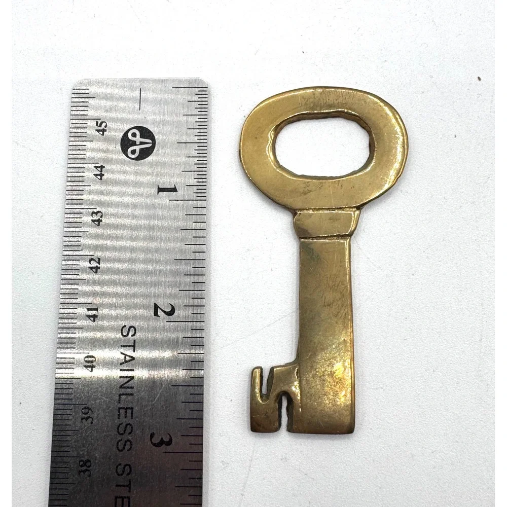 Vintage Solid Brass Skeleton Key Bottle Opener Antique Style Barware Taiwan